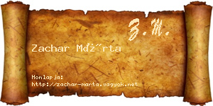 Zachar Márta névjegykártya